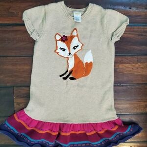 Gymboree Tan Dress with Fox Design